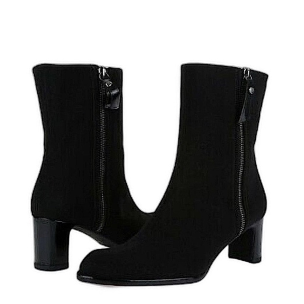 Stuart Weitzman Black Heeled Fabric Boots